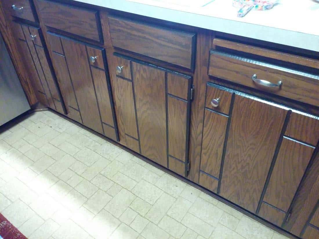 kitchen cabinets after refinishing photo